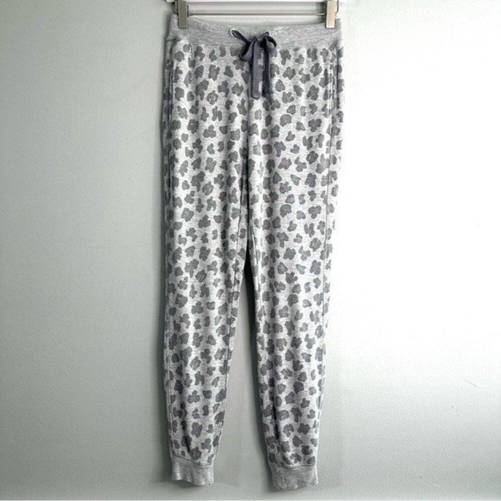 Thread & Supply women’s XS gray cheetah print sweatpants lounge joggers 591B3